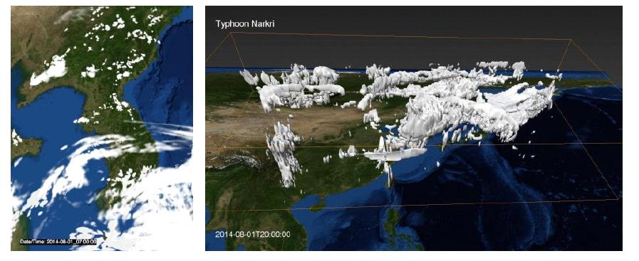 2014년 제12호 태풍 ‘나크리(Nakri)’시뮬레이션 가시화