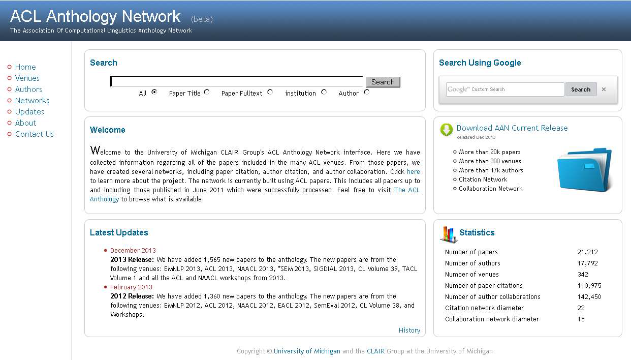 ACL Anthology Network Service Interface(1)