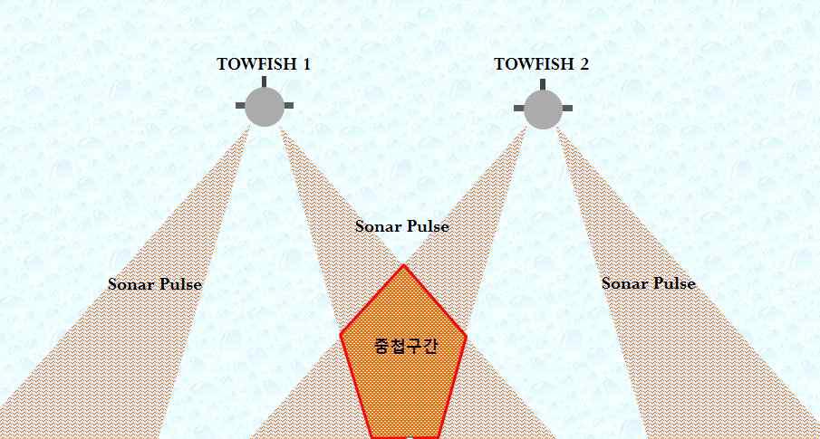 양방향 수중 점검에 따른 중첩구간의 발생