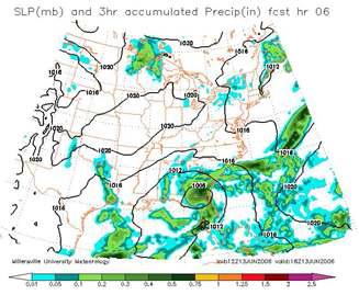 The accumulated precipitation result shown in WRF