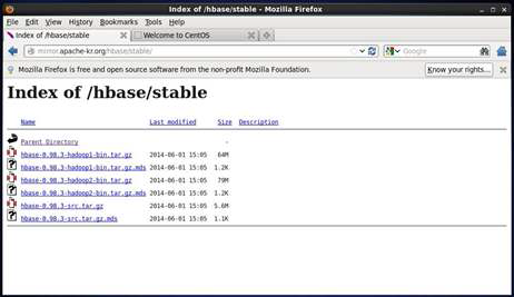 HBase 홈페이지를 이용한 다운로드