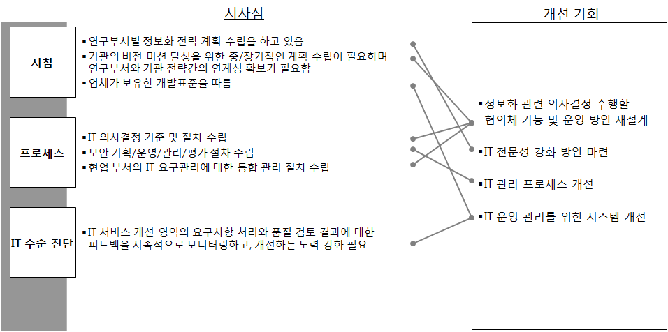 IT 지침 및 프로세스 시사점