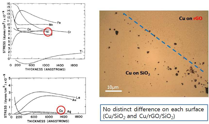 rGO 삽입 층이 Cu 박막에 주는 효과