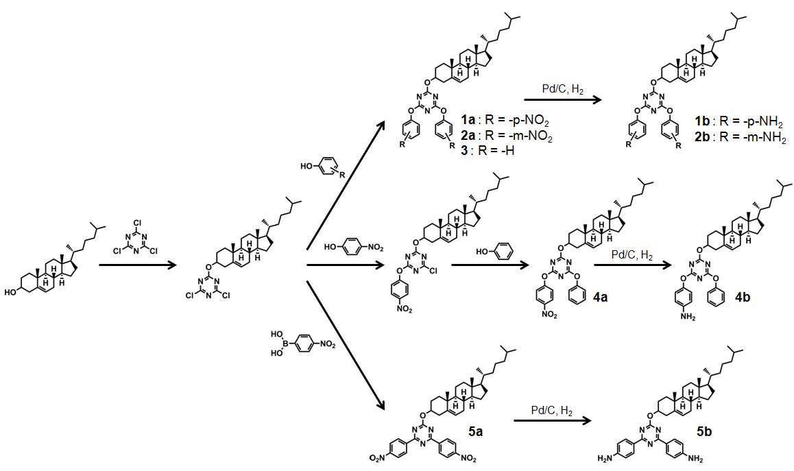 Triazine 덴드론 합성 Scheme.