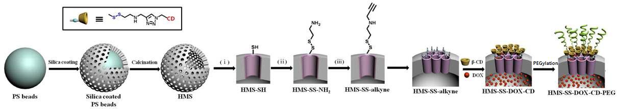 Schematic representation of the synthesis of hollow silica nanoparticle.