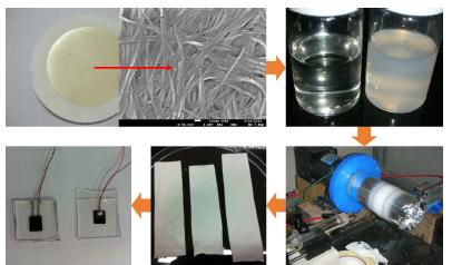 Fabrication of sensor using BCNW and PVDF