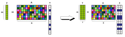 기존의 compressed sensing 문제에서 MMV 문제로의 이론적인 확장