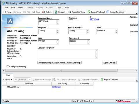 AVEVA Marine launch procedure at ARAS Innovator