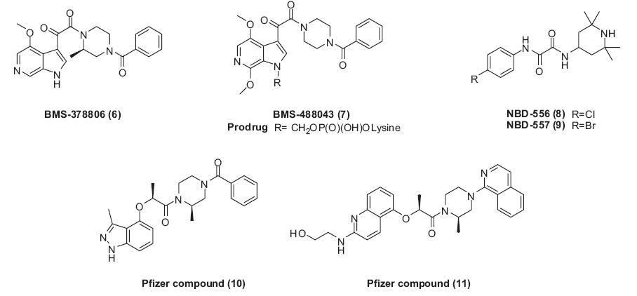 HIV 바이러스의 gp-120 단백질과 CD4 수용체의 부착 억제제