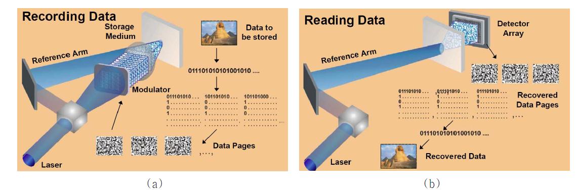 홀로그래픽 매체의 쓰기/읽기 과정