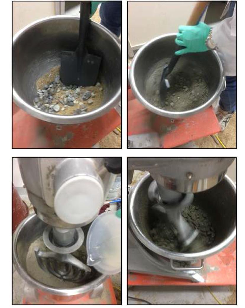 Mixing of geopolymer concrete