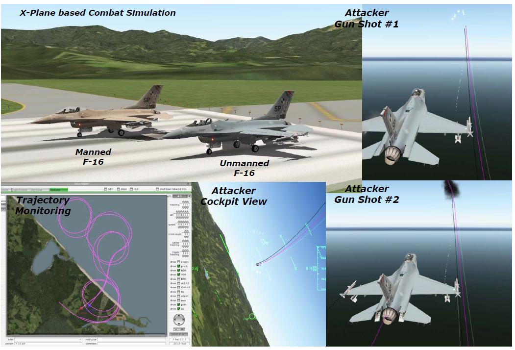 유인 대 무인 전투기 교전 시뮬레이션 장면