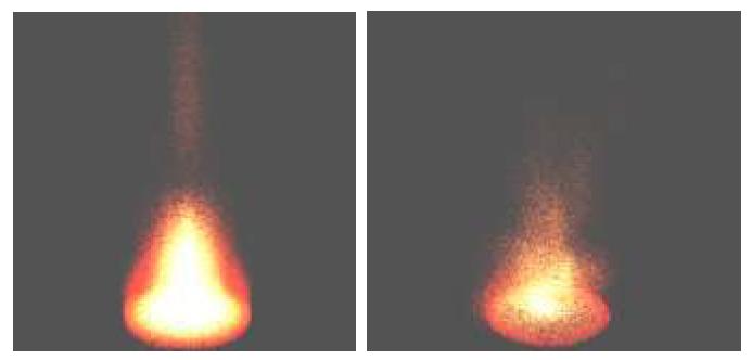 대용량 파티클을 이용한 불꽃 시뮬레이션 영상 예