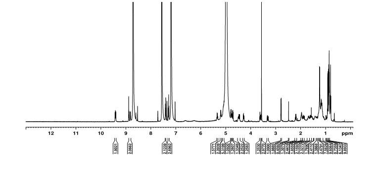 SNU502.717의 methanolysis 반응 물질의 1H NMR spectrum.