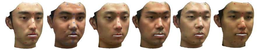 제안한 알고리즘을 적용하여 생성한 개인의 3D face 결과