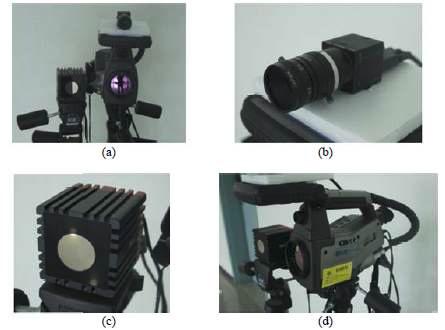 (a) 제안한 시스템, (b) color 카메라, (c) ToF 카메라, (d) 열 적외선 카메라