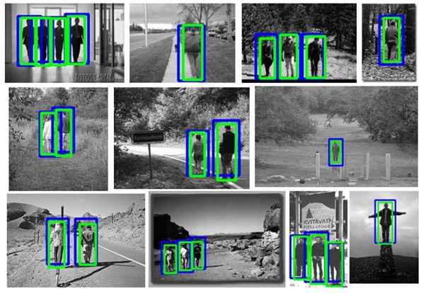 USC-A pedestrian dataset에 관한 사람 검출 결과 이미지