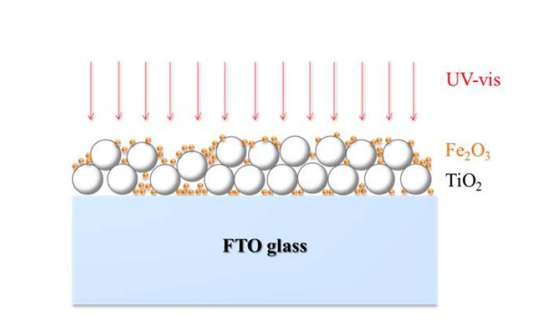 Fe2O3/TiO2/FTO 모식도