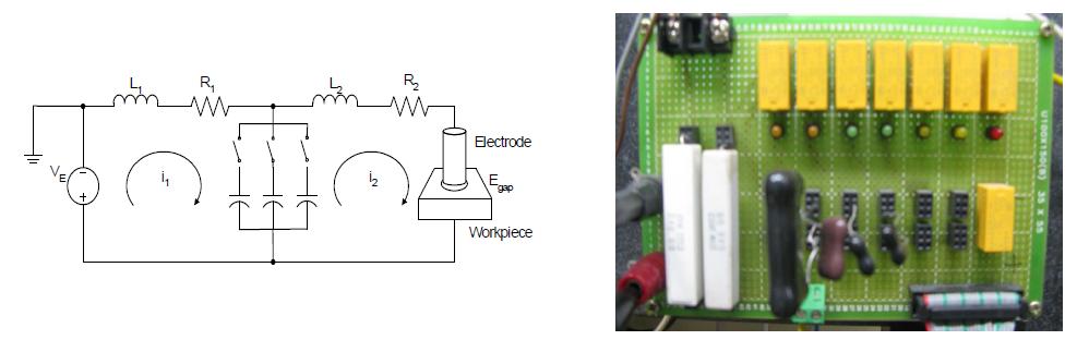 와이어방전가공에 이용되는 방전회로의 회로도 및 사진