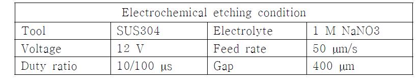 전해에칭 조건