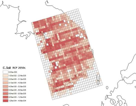 한국지역에서 BaP의 토양 농도 분포