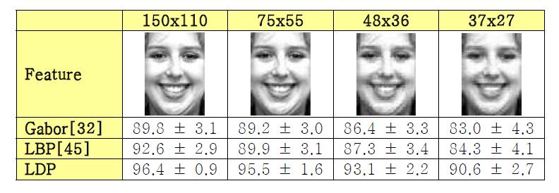 저해상도 얼굴 이미지에서의 인식 성능