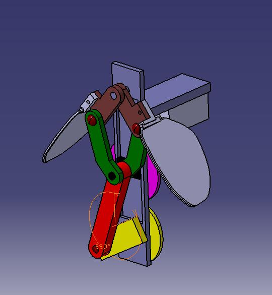 날갯짓 메커니즘 3차원 CAD 형상