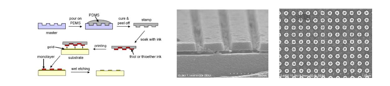 나노 임프린트 리소그래피 공정 기술과 이를 이용하여 제작된 1D 또는 2D 금속 나노구조