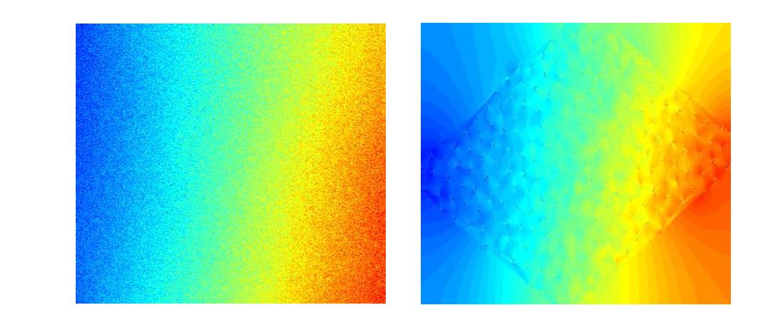 (왼쪽) 실제 하늘, (오른쪽) 판넬 아래에서 만든 하늘 (interpolate, extrapolate)