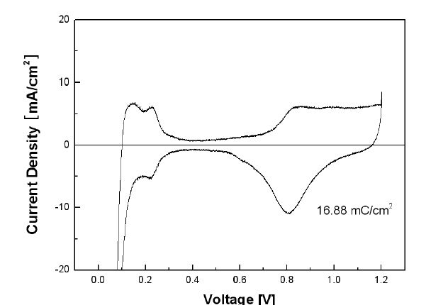 Figure 32. NPA를 용매로 사용한 MEA의 CV 곡선