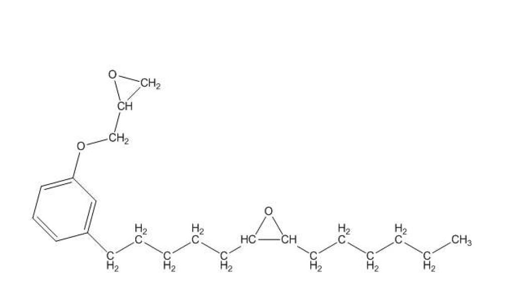 Chemical structure of diepoxidized cardanol.