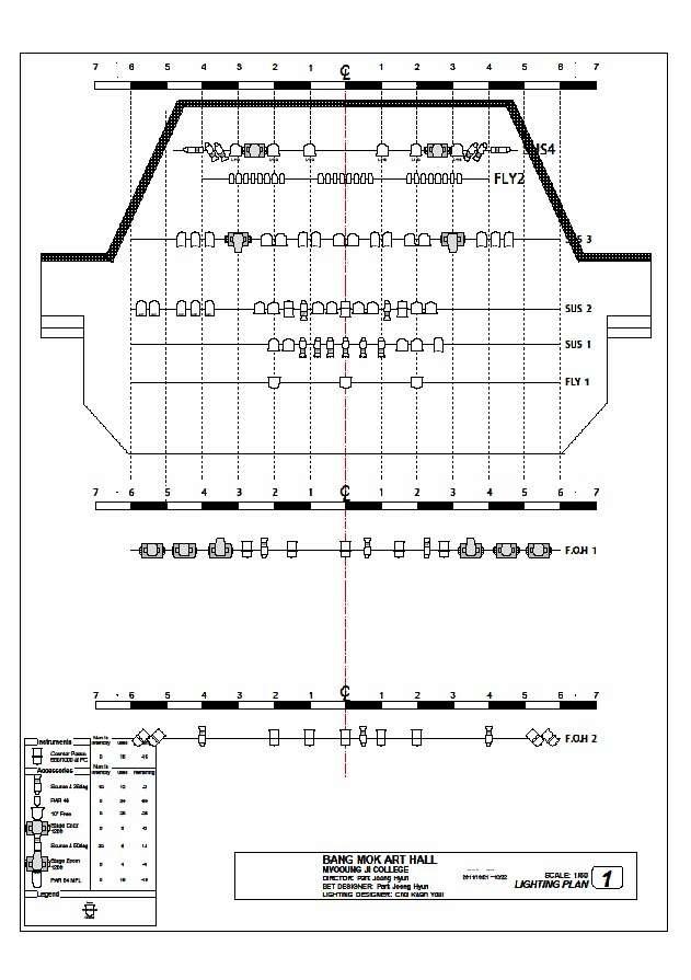 방목 아트홀 도면 및 조명 회로도