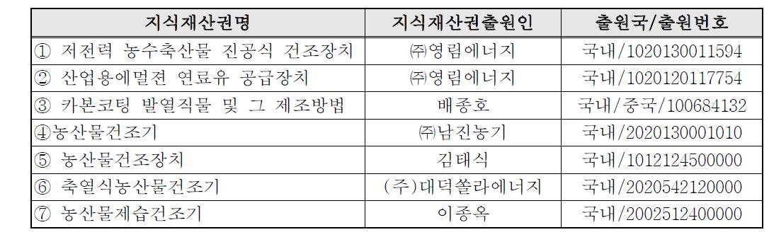 국내외 관련지식재산권 현황