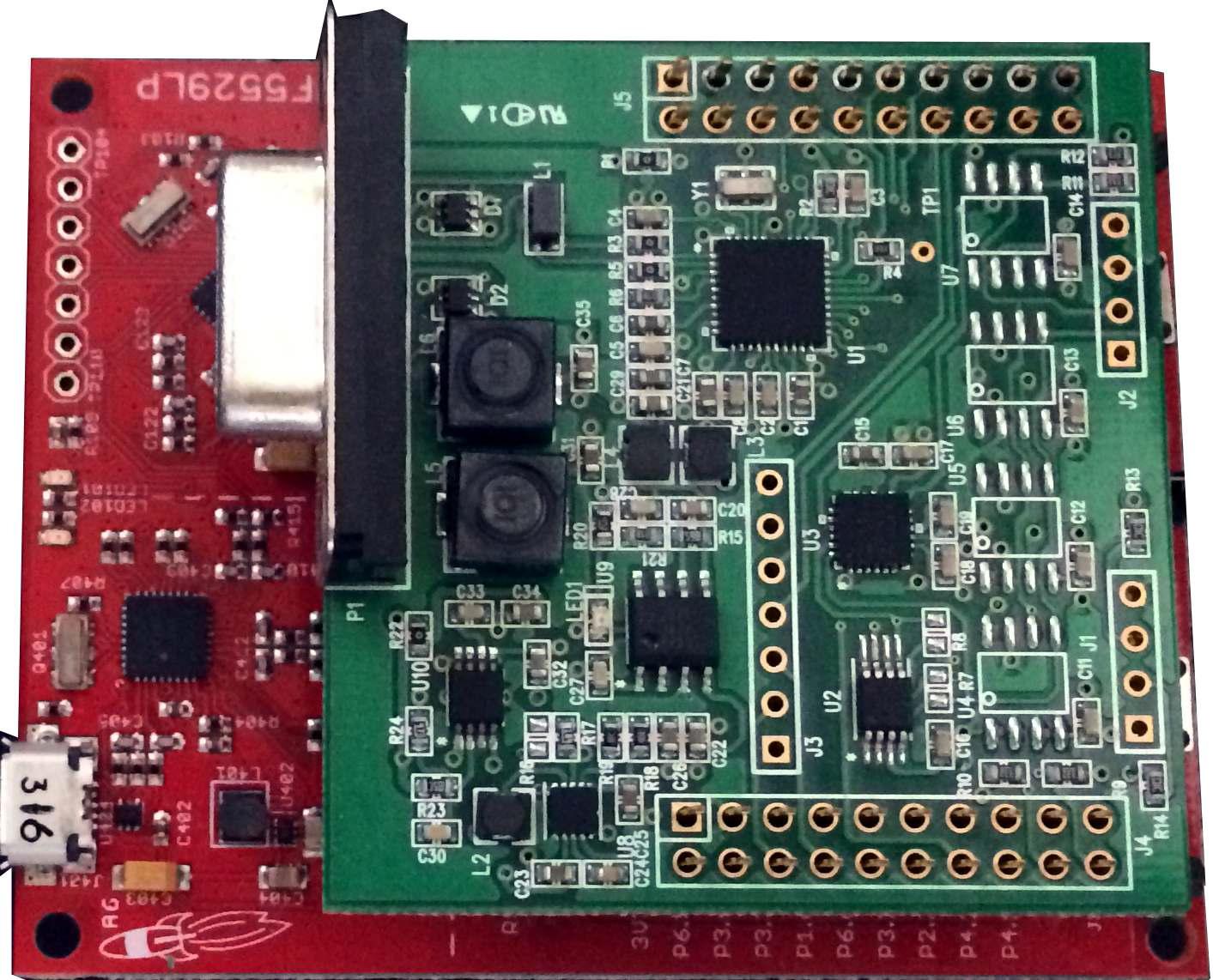 MSP-EXP430F5529LP Launchpad에 장착된 사진