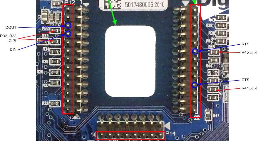 Digi사의 XBee ZB SMT 개발보드와의 연결도
