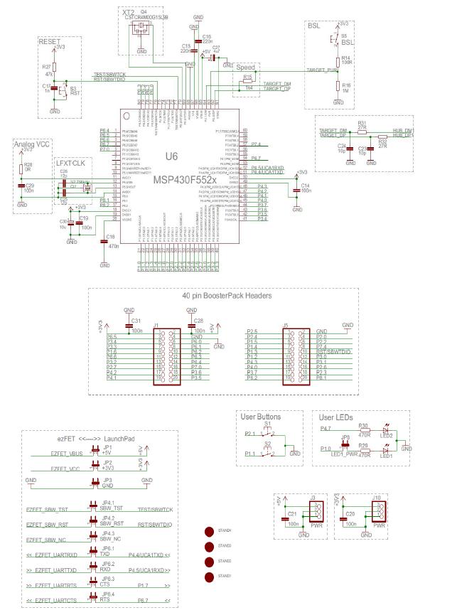 MSP430F5529 Launchpad 회로도