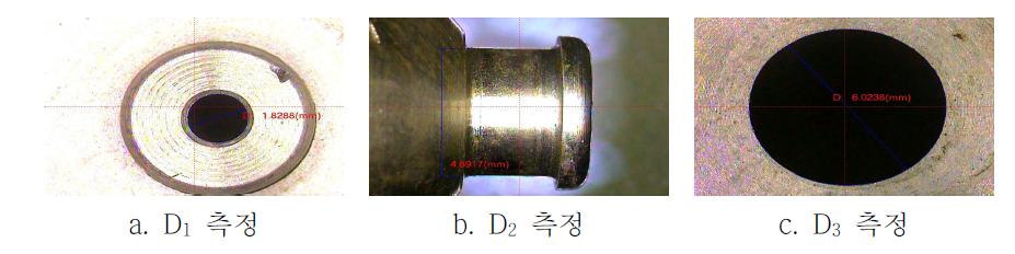 LPN63 노즐의 치수 확인 사진