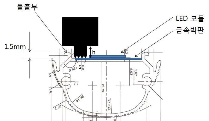 LED 모듈 초음파용접 적용을 위한 모식도