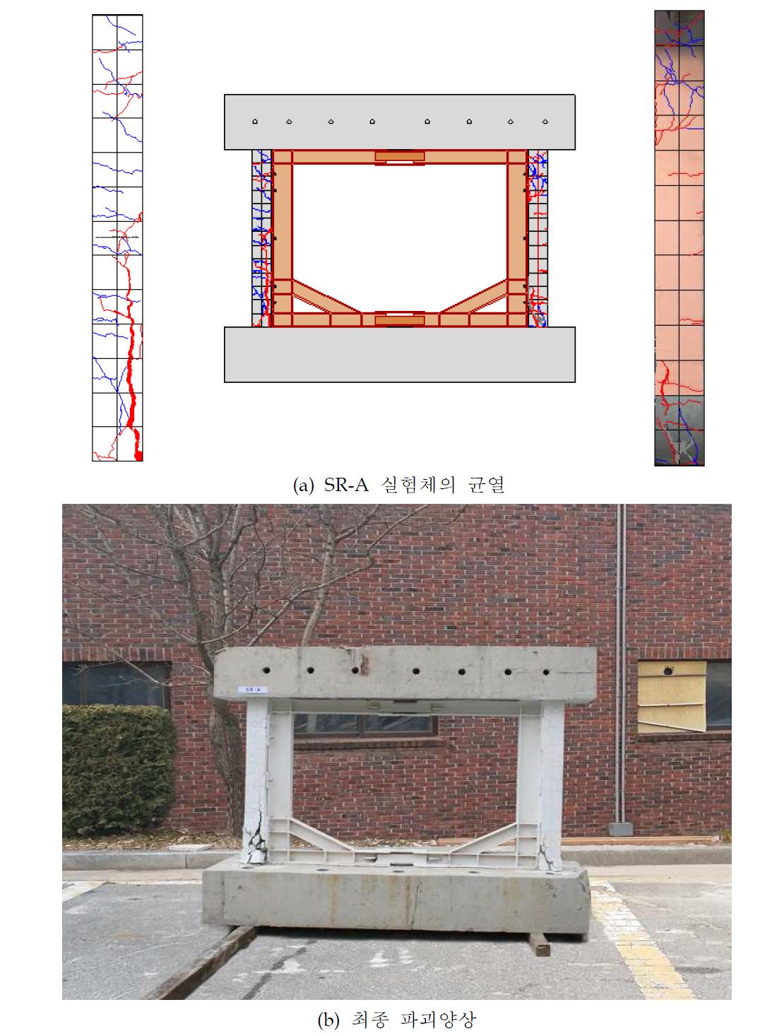 SR-A 실험체의 균열 및 최종파괴양상