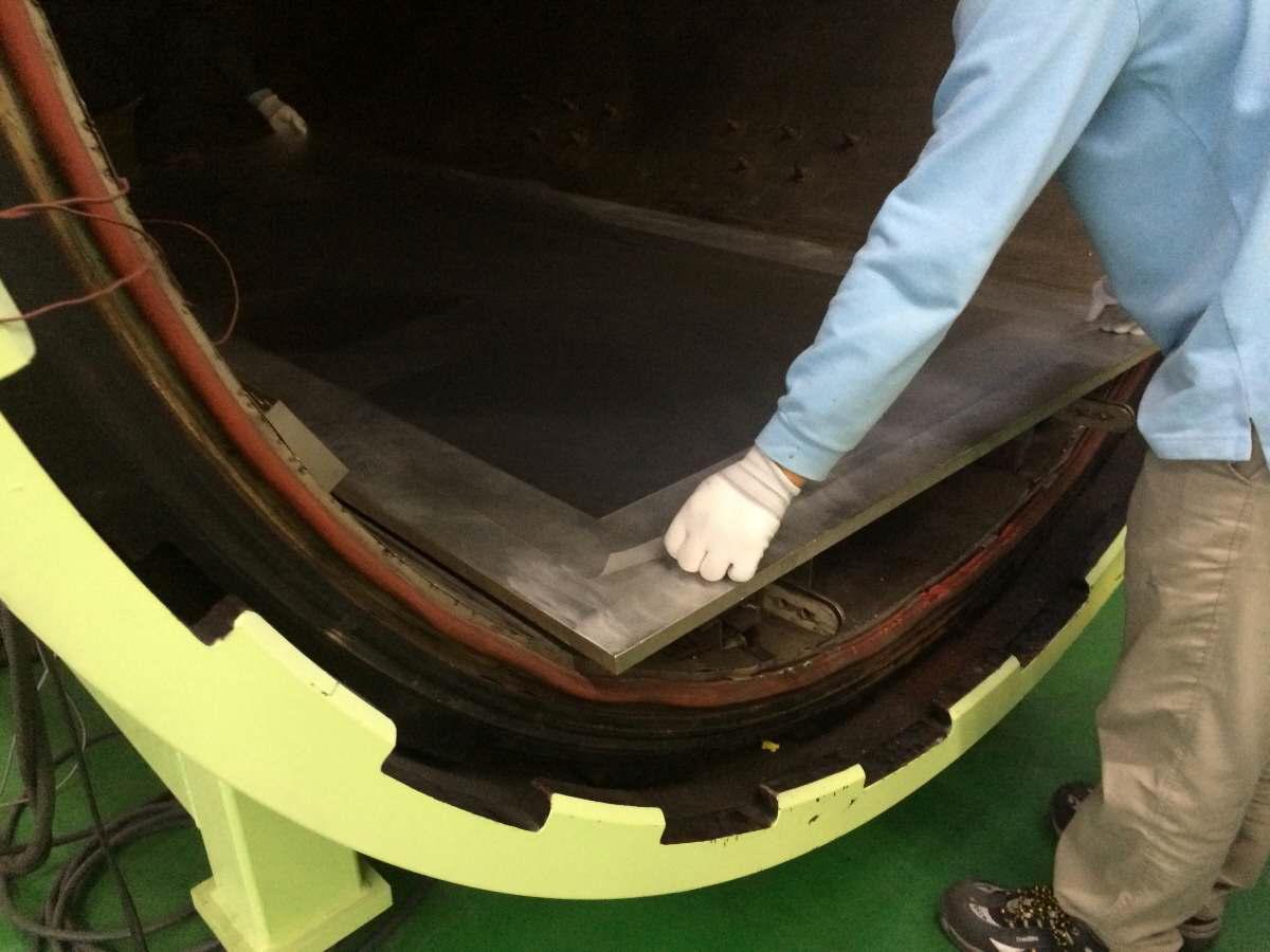 Release film paved in the autoclave