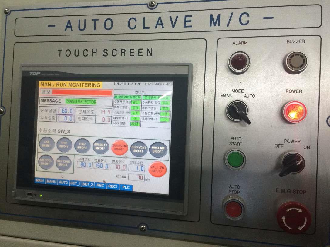 Autoclave operation controller panel
