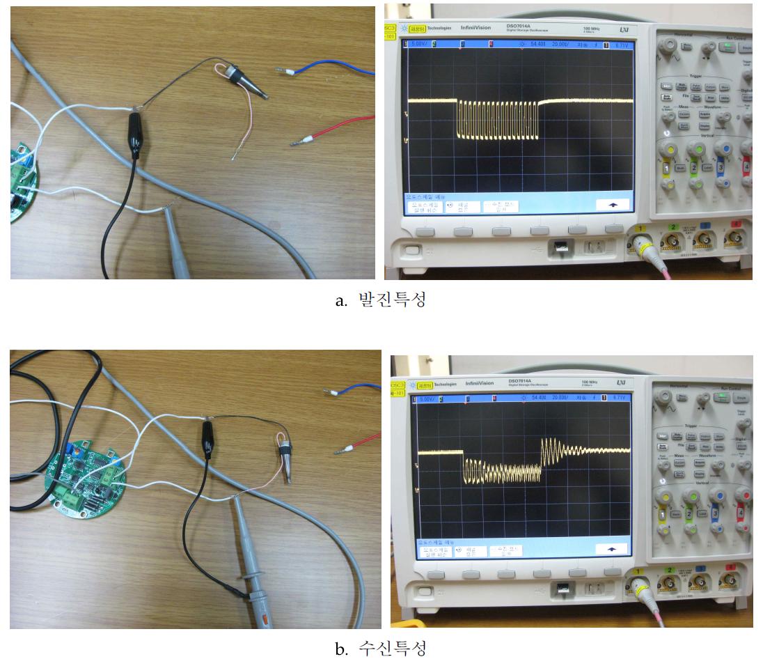 PZT압전센서모듈만의 공진주파수 특성