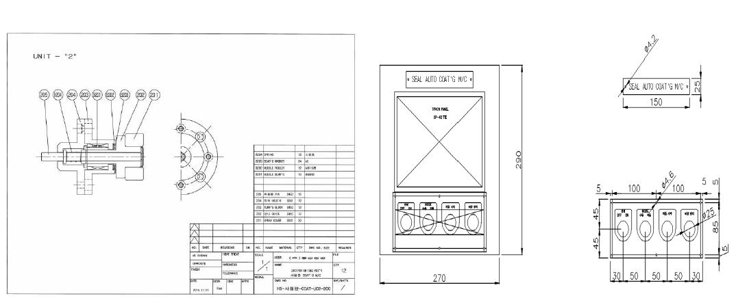 Unit (Holder) 및 Vision Monitor 외함 도면