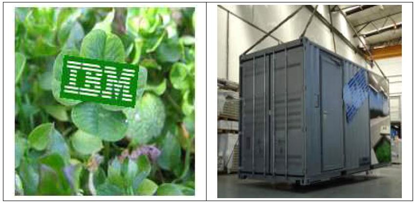 IBM의 Big Green Project 로고 및 대용 모듈 형 데이터 센터