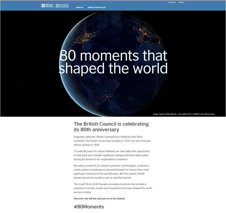 80 Moments that shaped the World