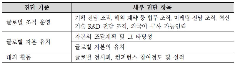 글로벌 자원보유 역량 _ 진단 항목