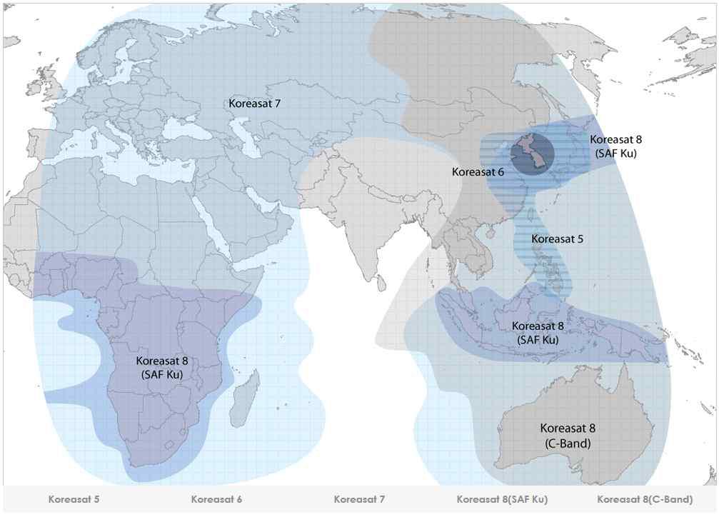 KTsat의 커버리지맵 현황