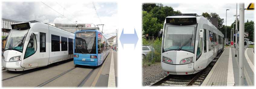 독일 카젤(Kassel) 도시 트램-트레인 운영사진(예)