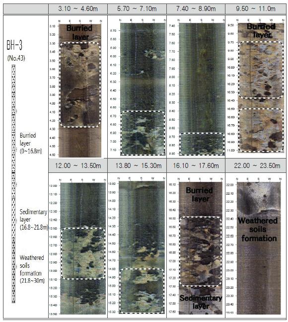 No.43 (BH-3) 시추공영상 촬영결과