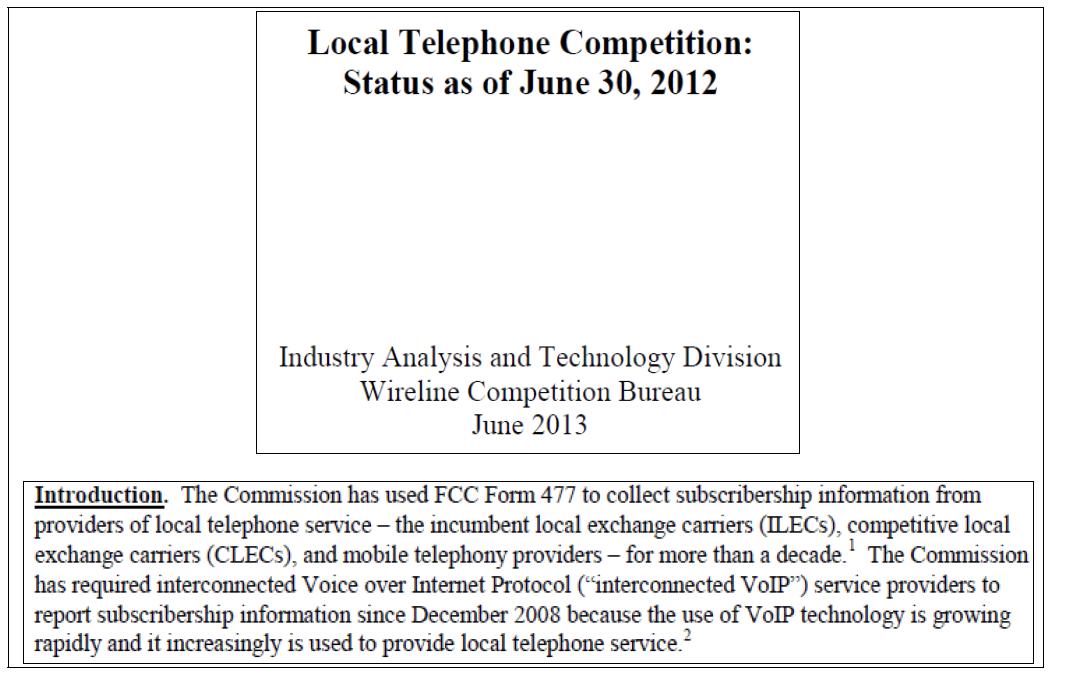 지역 전화 서비스 분석 보고서